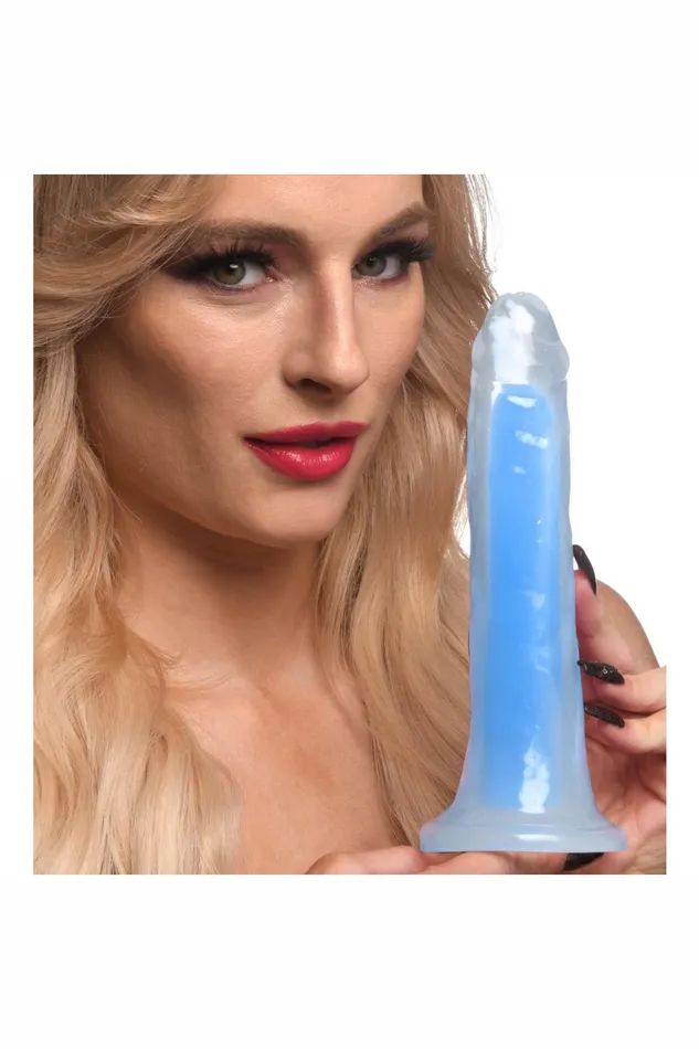 Sd Dildos 7 Inch GlowintheDark Silicone Dildo Blue