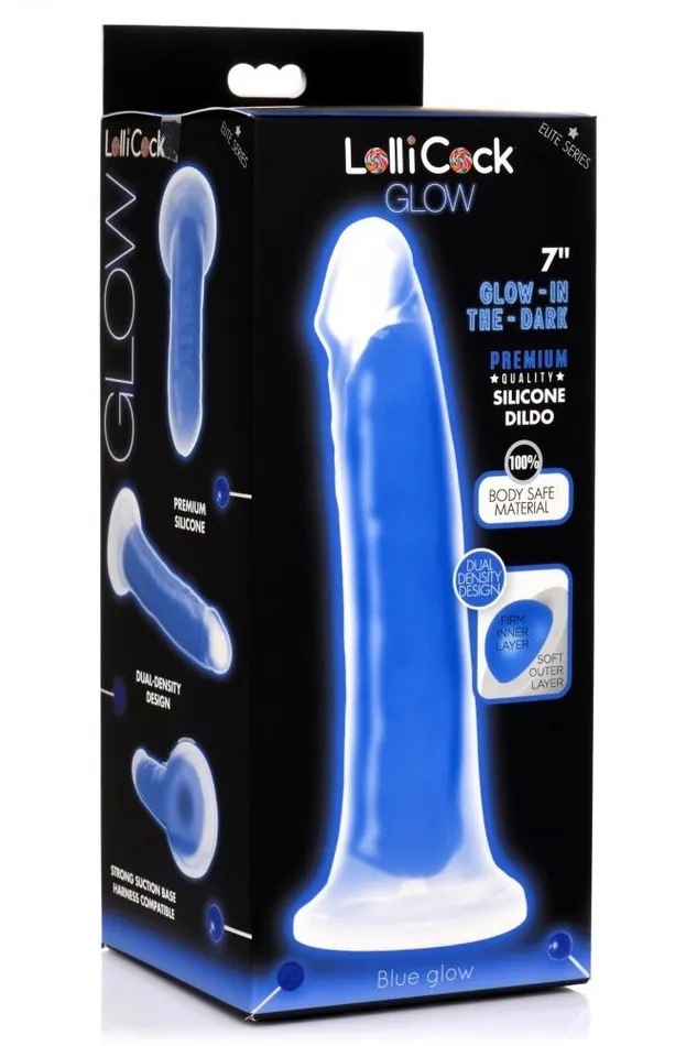 Sd Dildos 7 Inch GlowintheDark Silicone Dildo Blue