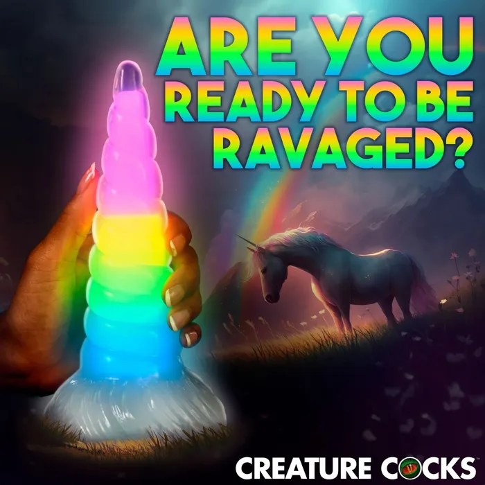 Creature Cocks Creature Cocks UniGlow GlowintheDark Rainbow Dildo Dildos