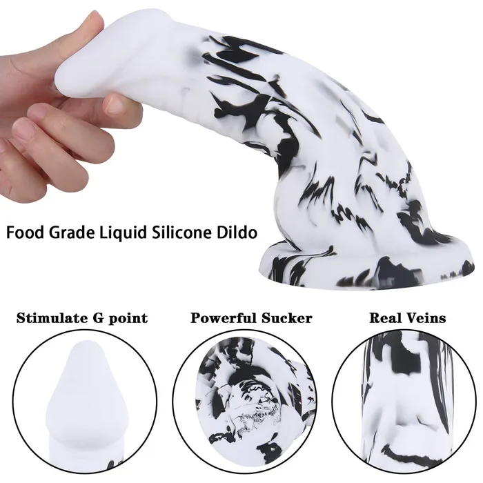 MD MD Penguin 866 inch Bad Dragon Dildo Silicone BlackWhite Anal