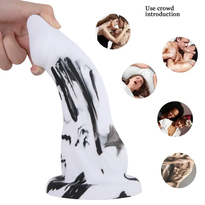 MD MD Penguin 866 inch Bad Dragon Dildo Silicone BlackWhite Anal