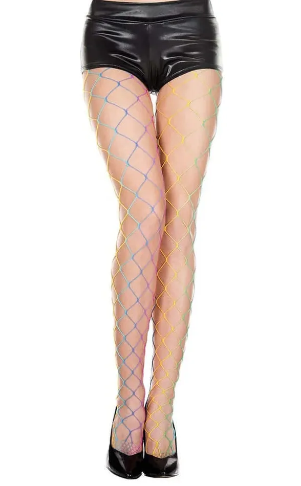 Music Legs Hosiery Big Diamond Net Tights Rainbow Music Legs Lingerie Dildos
