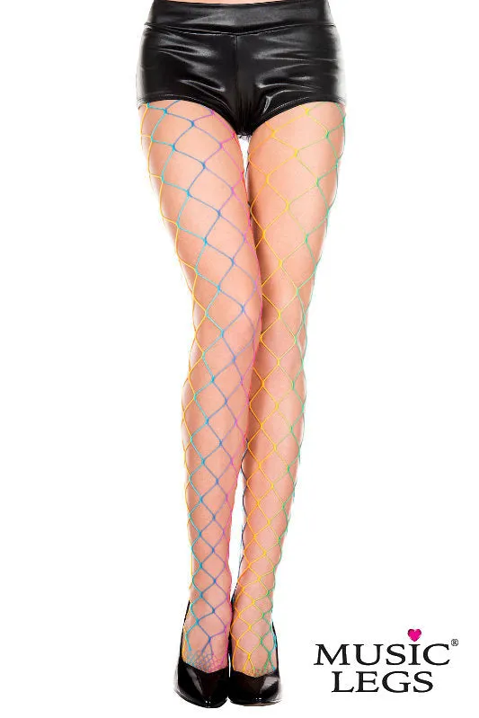 Music Legs Hosiery Big Diamond Net Tights Rainbow Music Legs Lingerie Dildos