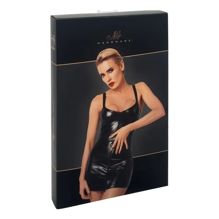 Starlet Wetlook Minidress w Ring Belt Small Black Noir Anal
