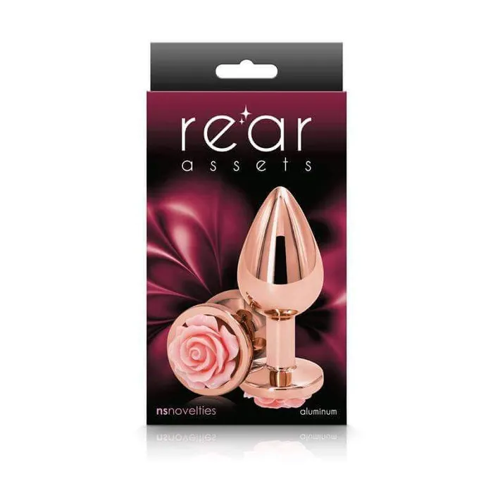 Anal NS Novelties Rear Assets Rose Butt Plug Medium Pink