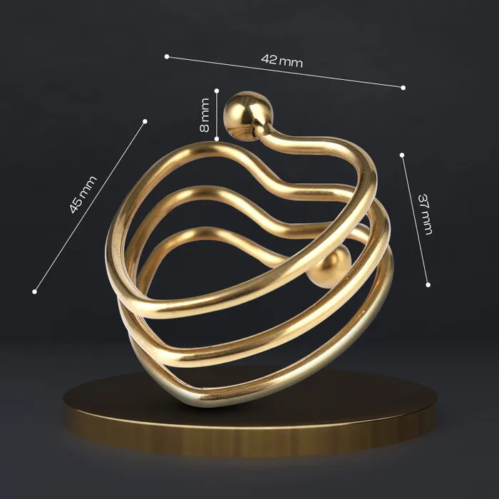 FRISKY BUSINESS SG Male Sex Toys Golden Heart Stainless Steel Cock Ring