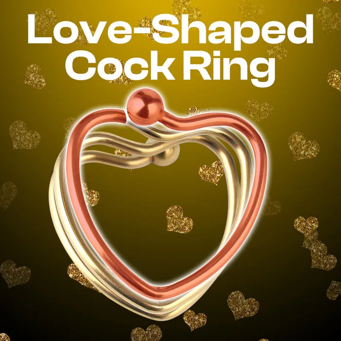 FRISKY BUSINESS SG Male Sex Toys Golden Heart Stainless Steel Cock Ring
