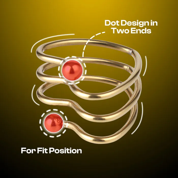 FRISKY BUSINESS SG Male Sex Toys Golden Heart Stainless Steel Cock Ring
