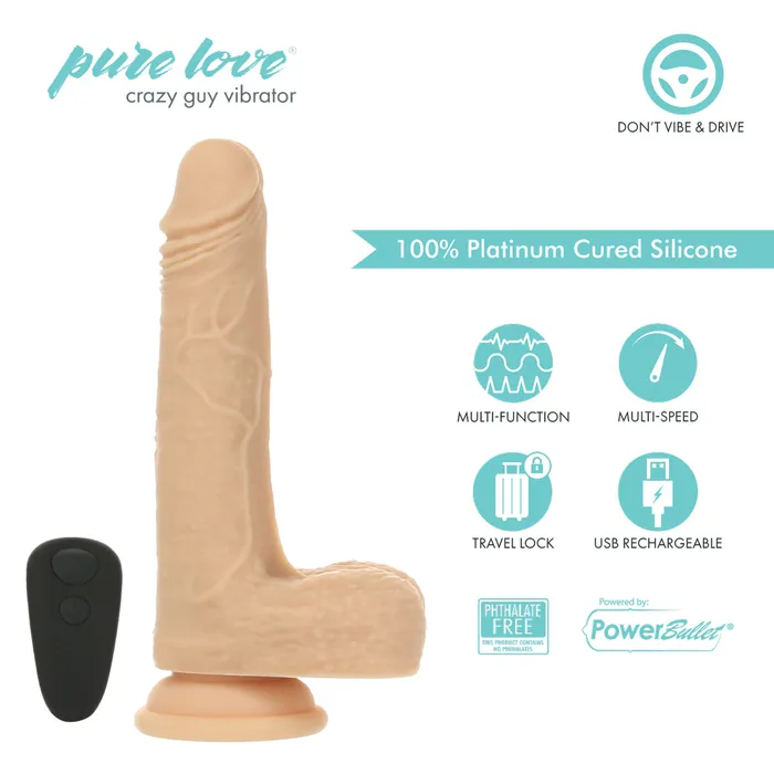 Pure Love Crazy Guy 75 Rotating Vibrating Thrusting Dong PL Vibrators