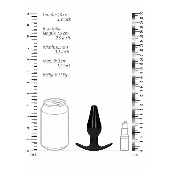 SHOTS AMERICA Anal Interchangeable Butt Plug Set Rounded Black SHOTS AMERICA Anal Interchangeable Butt Plug Set Rounded Black