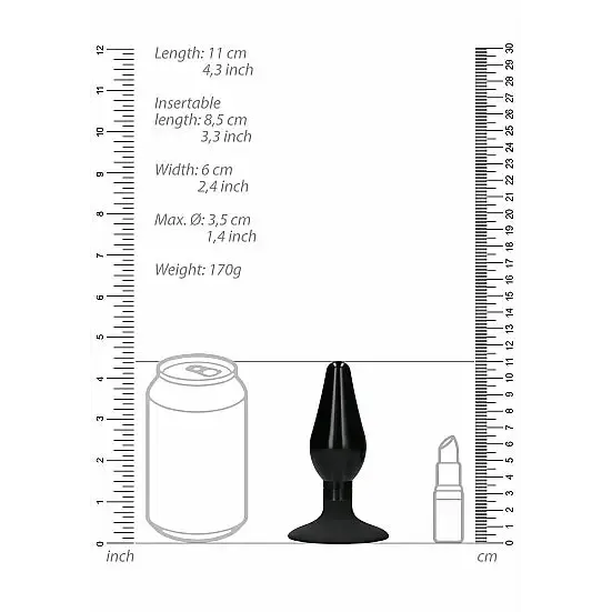 SHOTS AMERICA Anal Interchangeable Butt Plug Set Rounded Black SHOTS AMERICA Anal Interchangeable Butt Plug Set Rounded Black