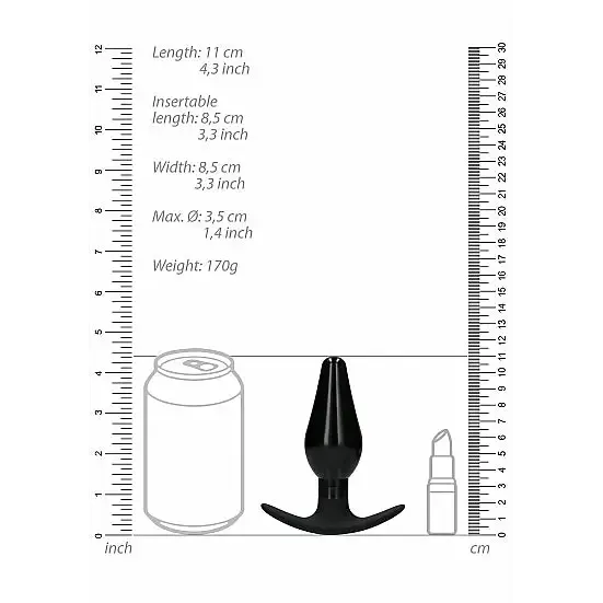 SHOTS AMERICA Anal Interchangeable Butt Plug Set Rounded Black SHOTS AMERICA Anal Interchangeable Butt Plug Set Rounded Black